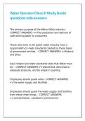 Water Operator Class D Study Guide questions with answers