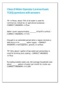 Class D Water Operator License Exam TCEQ questions with answers