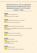 Final Exam&colon; NU110 &sol; NU 110 Integrated  Human Sciences &lpar;Updated 2026&ndash;2027&rpar;  &vert;Questions & Answers &vert; 100 &percnt; Correct &vert;  Grade A - Galen 