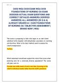 WGU D439 Foundations of Nursing &ndash; Objective Assessment &lpar;OA&rpar; Exam &vert; Western Governors University &lpar;2025&ndash;2026&rpar; &vert; 50 Verified Q&A &lpar;A&plus; Graded&rpar;