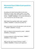 Minnesota Class D Water Exam questions with answers