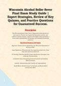 Wisconsin Alcohol Seller Sever Final Exam Study Guide &vert; Expert Strategies&comma; Review of Key Quizzes&comma; and Practice Questions for Guaranteed Success&period;  