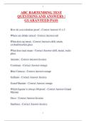 ABC BARTENDING   EXAMS  WITH CORRECT QUESTIONS AND  ANSWERS &vert; GUARANTEED PASS
