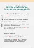 Anatomy 3 study guide &lpar;exam1 &rpar;  Questions and Answers &lpar;100&percnt;  Correct Answers&rpar; Already Graded A&plus;