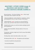 ANATOMY 3 STUDY GUIDE &lpar;exam 3&rpar;  Questions and Answers &lpar;100&percnt;  Correct Answers&rpar; Already Graded A&plus;