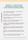 Anatomy 3 &hellip;&period; Exam 2 Review  Questions and Answers &lpar;100&percnt;  Correct Answers&rpar; Already Graded A&plus;