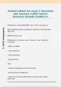 Antimicrobials for exam 2 Questions  and Answers &lpar;100&percnt; Correct  Answers&rpar; Already Graded A&plus;
