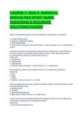COURSE 1- QUIZ 2- SURGICAL SPECIALTIES STUDY GUIDE QUESTIONS & ACCURATE SOLUTIONS PASSED