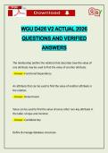 WGU D426 V2 ACTUAL 2026 QUESTIONS AND VERIFIED ANSWERS