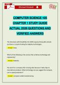 COMPUTER SCIENCE 105 CHAPTER 1 STUDY GUIDE ACTUAL 2026 QUESTIONS AND VERIFIED ANSWERS