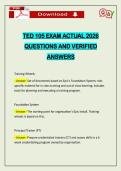 TED 105 EXAM ACTUAL 2026 QUESTIONS AND VERIFIED ANSWERS