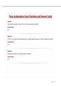 Texas Jurisprudence Exam Questions and Answers Latest