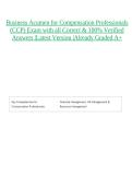  Business Acumen for Compensation Professionals &lpar;CCP&rpar; Exam with all Correct & 100&percnt; Verified Answers &vert;Latest Version &vert;Already Graded A&plus;