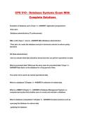 CPS 510 - Database Systems Exam With Complete Solutions 