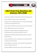 CALT Exam Prep Questions and Answers 100&percnt; PASS