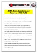 CALT Exam Questions and Answers 100&percnt; PASS