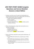 AFH TEST STUDY GUIDE Complete  Questions and Correct Detailed  Answers &vert;&vert; latest Edition 