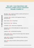 bio unit 1 test Questions and  Answers &lpar;100&percnt; Correct Answers&rpar;  Already Graded A&plus; 