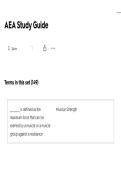 AEA actual exam study guide Aquatic Fitness Professional Certification EXAM ALL QUESTIONS AND CORRECT ANSWERS LATEST UPDATE THIS YEAR-JUST RELEASED