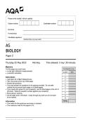 2023 AQA AS BIOLOGY 7401&sol;2 Paper 2 Question Paper & Mark scheme &lpar;Merged&rpar; June 2023 &lbrack;VERIFIED&rsqb; UPDATED 2026