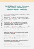 BIOS256 Exam 2 Review Questions  and Answers &lpar;100&percnt; Correct  Answers&rpar; Already Graded A