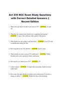Act 235 NCC Exam Study Questions  with Correct Detailed Answers &vert;&vert;  Recent Edition 