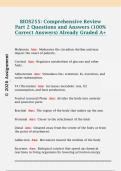 BIOS255&colon; Comprehensive Review  Part 2 Questions and Answers &lpar;100&percnt;  Correct Answers&rpar; Already Graded A&plus; 