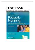 Test Bank for Davis Advantage for Pediatric Nursing&colon; Critical Components of Nursing Care&comma; 3rd Edition by Kathryn Rudd &vert; Verified Chapters 1&ndash;22 &vert; Complete Newest Version