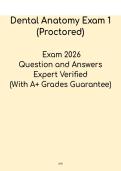 Dental Anatomy &vert; Exam 1 &lpar;Proctored&rpar; Study & Practice Guide