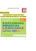 Test Bank for Exploring Medical Language&colon; A Student-Directed Approach 11th Edition by Danielle LaFleur Brooks & Dale M&period; Levinsky &vert; 2025&sol;2026 Updated Edition