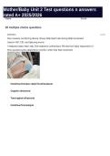 Mother&sol;Baby Unit 2 Test questions n answers rated A&plus; 2025&sol;2026
