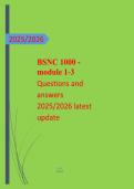 BSNC 1000 -  module 1-3  Questions and  answers  2025&sol;2026 latest  update 