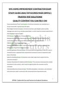 NYC HOME IMPROVEMENT CONTRACTOR EXAM STUDY GUIDE 2024&vert; TOP SCORES MADE SIMPLE &vert; TRUSTED TEST SOLUTIONS&excl; QUALITY CONTENT YOU CAN RELY ON&excl;