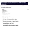 Mother&sol;baby final exam questions & answers 2025&sol;2026