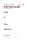 Cardiovascular Nursing questions and  answers 2025&sol;2026 latest update 