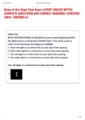 Rules of the Road Final Exam LATEST UPDATE WITYH  COMPLETE QUESTIONS AND CORRECT ANSWERS VERIFIED  100&percnt; GRADED A&plus; 