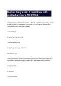  Mother baby exam 4 questions with verified answers 2025&sol;2026