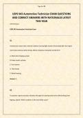 USPS 943 Exam Automotive Technician ACTUAL EXAM ALL QUESTIONS AND CORRECT ANSWERS LATEST UPDATE THIS YEAR-JUST RELEASED