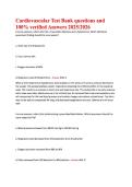 Cardiovascular Test Bank questions and  100&percnt; verified Answers 2025&sol;2026 