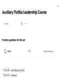 Auxiliary Flotilla Leadership ACTUAL EXAM ALL QUESTIONS AND CORRECT ANSWERS LATEST UPDATE THIS YEAR-JUST RELEASED