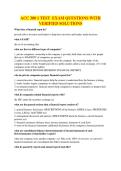 ACC300 - FINAL EXAM REVIEW QUESTIONS WITH VERIFIED SOLUTIONS