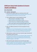 C458&vert;C458 C458 Exam Study Guide Questions & Answers &vert;Health and Wellness&vert;Updated A&plus; Score Guide&vert;Complete  Solution