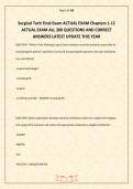 Surgical Tech Final Exam ACTUAL EXAM Chapters 1-12 ACTUAL EXAM ALL 300 QUESTIONS AND CORRECT ANSWERS LATEST UPDATE THIS YEAR&period;pdf