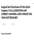 Surgical Tech Final Exam ACTUAL EXAM Chapters 1-12 ALL QUESTIONS AND CORRECT ANSWERS LATEST UPDATE THIS YEAR-JUST RELEASED&period;pdf