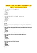 ACC300 - FINAL EXAM REVIEW QUESTIONS WITH VERIFIED SOLUTIONS