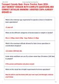 Transport Canada Basic Drone Practice Exam 2026 2027NEWEST VERSION WITH COMPLETE QUESTIONS AND  CORRECT DETAILED ANSWERS VERIFIED 100&percnt; ALREADY  GRDAED A&plus; 