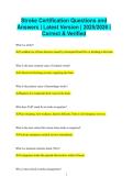 Stroke Certification Questions and Answers &vert; Latest Version &vert; 2025&sol;2026 &vert; Correct & Verified