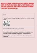 WGU-C105&colon; Visual and Performing Arts NEWEST VERSION  WITH COMPLETE EXAM 2026-2027LATEST VERSION WITH  UPDATED QUESTIONS AND CORRECT DETAILED ANSWERS  VERIFIED 100&percnt; GRADED A&plus;