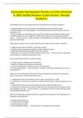 Community Nursing Exam Practice 2&period;0 with all Correct & 100&percnt; Verified Answers &vert;Latest Version &vert;Already Graded A&plus;