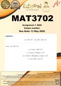 MAT3702 Assignment 1 &lpar;COMPLETE ANSWERS&rpar; 2026 - DUE 13 May 2026